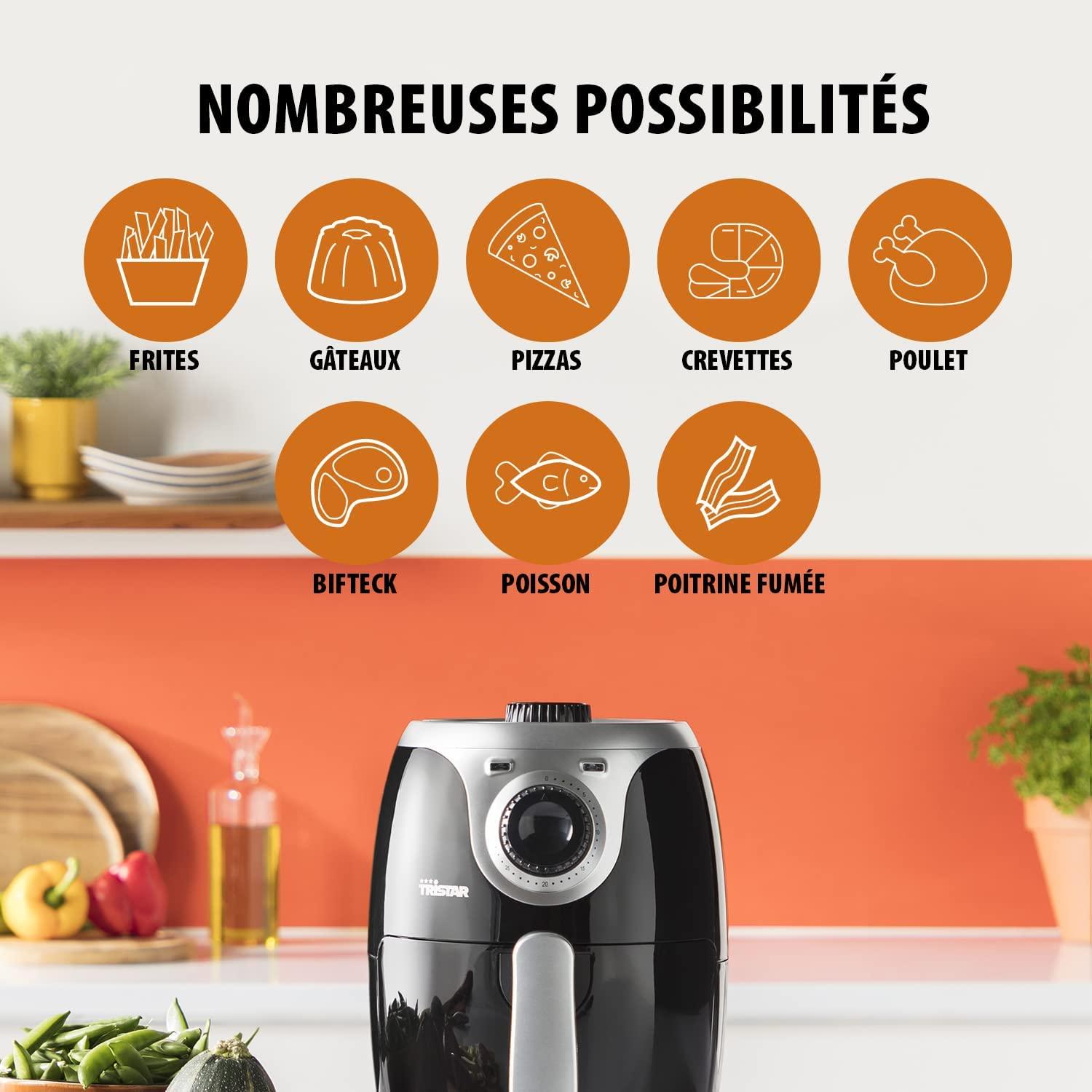 Friteuse à air 7,2L avec fenêtre de visualisation