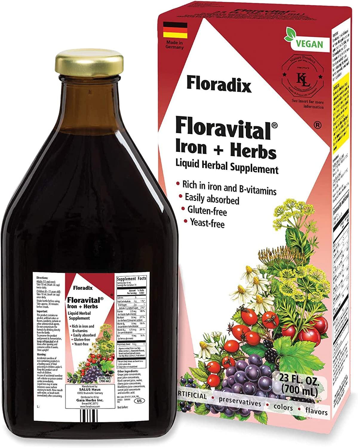 Salus Floradix Fer + Plantes en bouteille 500 ml | Paris Dakar Shopping
